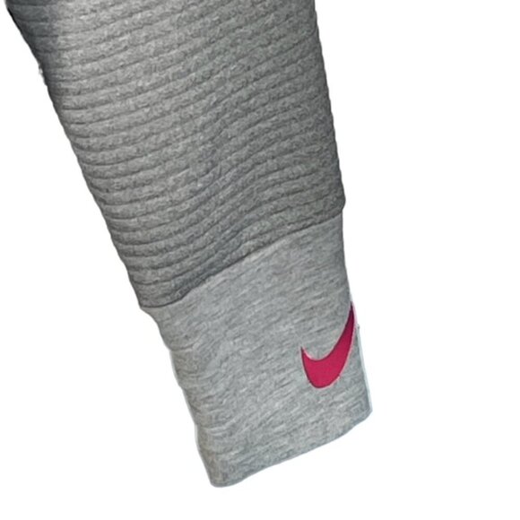 NIKE Gray Ribbed Dri-Fit Hooded Pullover - Size Large - Picture 5 of 8